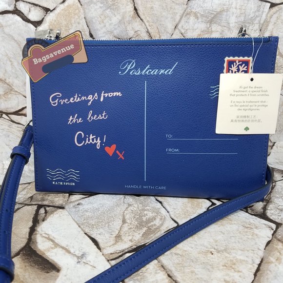 Bon Voyage Off The Grid Postcard Letter Crossbody Bag Novelty Purse Kate Spade - Picture 7 of 11
